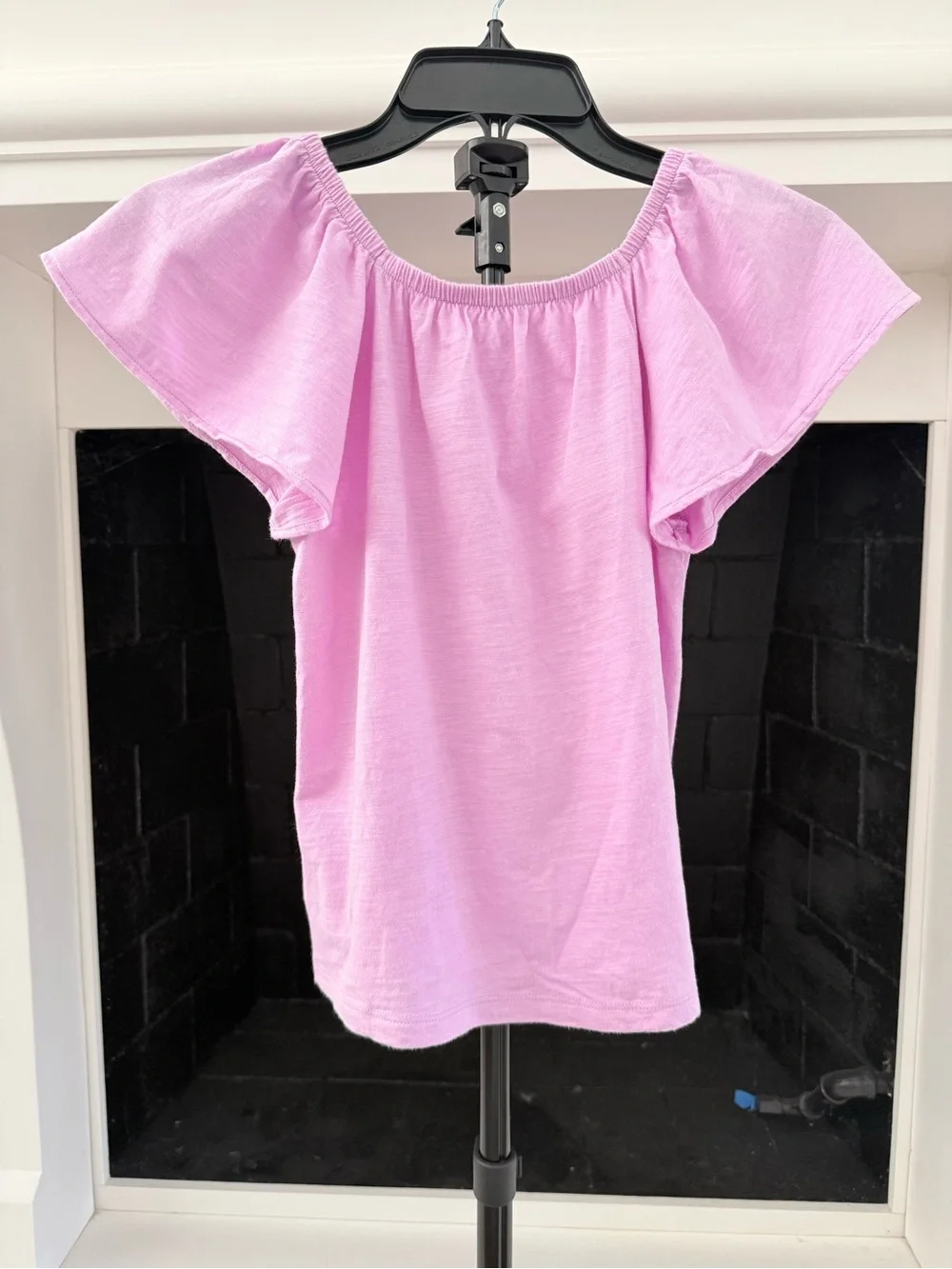 GAP Girls Pink Off-Shoulder Flutter Sleeve Top- Girls M